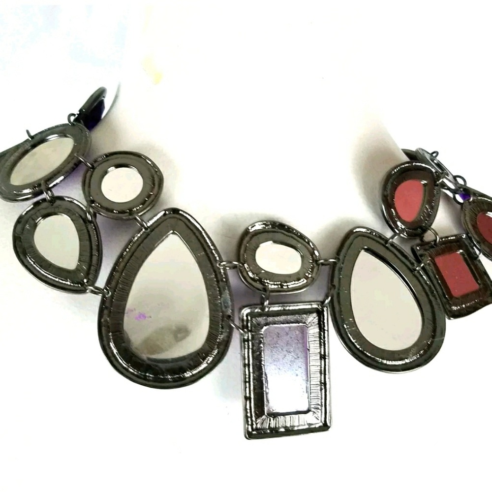 Darlene Statement Necklace Purple Crystal Glass - Picture 7 of 8